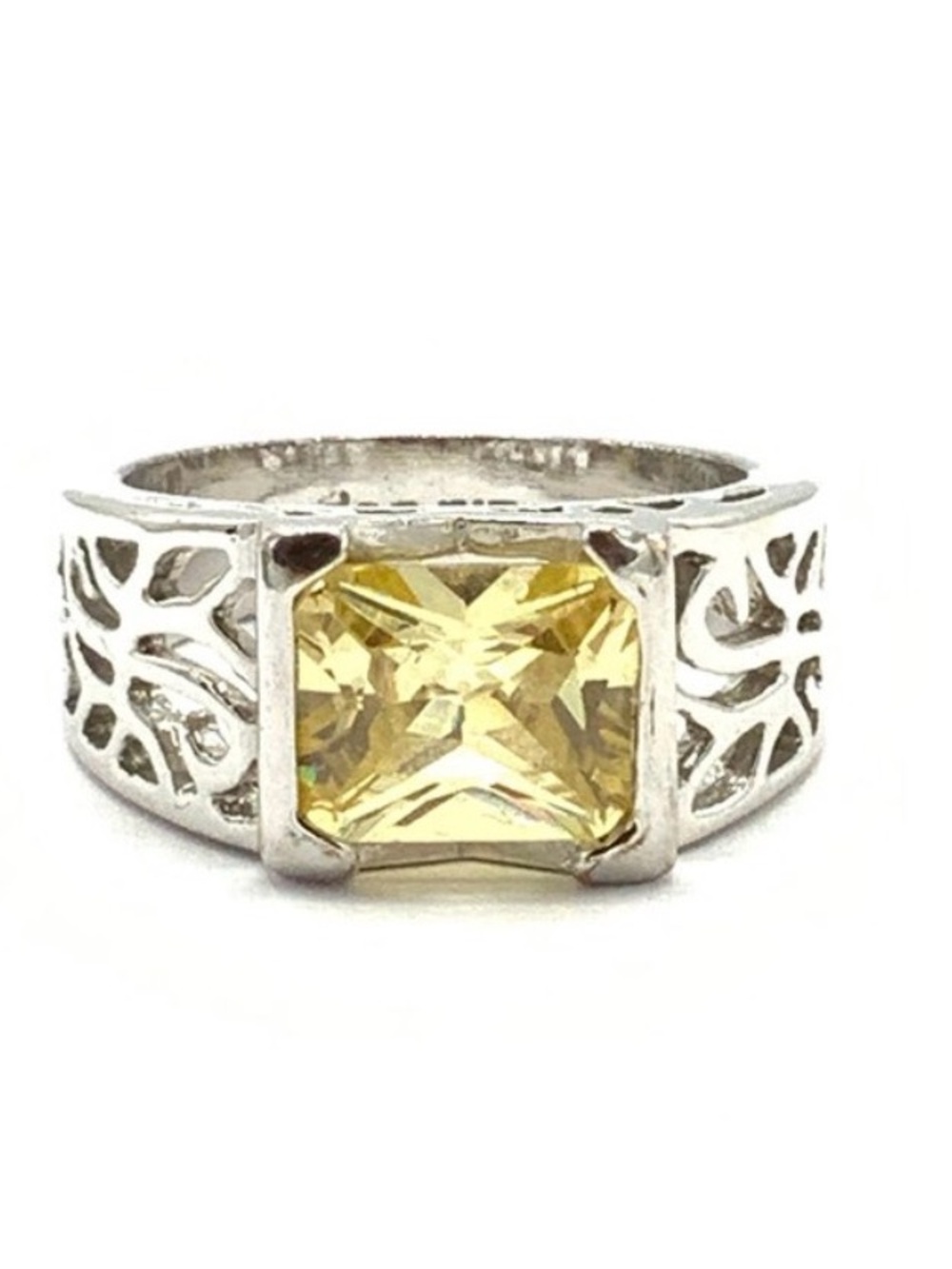 SALE‼️ 24 HOURS ONLY‼️ Lia Sophia Silver Ring with Yellow Square Gem